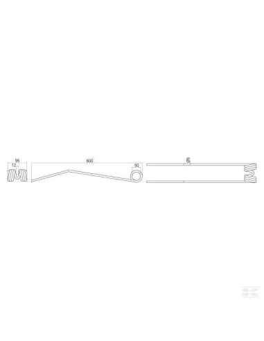 Púa para henificadora Deutz Fahr 600x95x9 VF1660639486KR Kramp