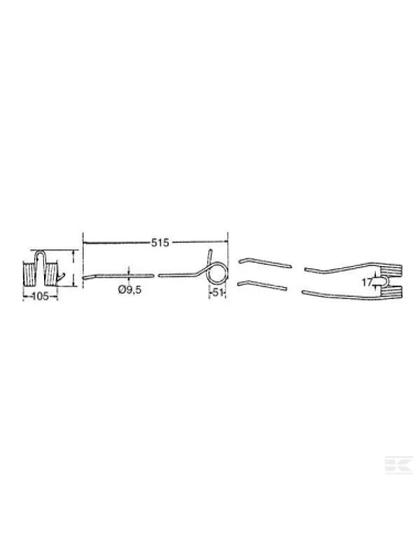 Púa para henificadora Kuhn 57644010KR Kramp