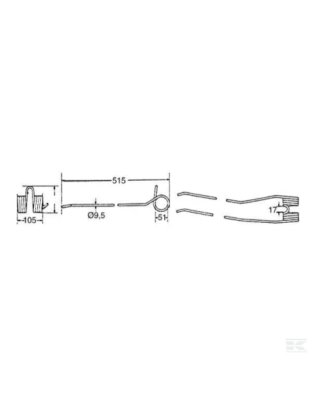 Púa para henificadora Kuhn 57644010KR Kramp