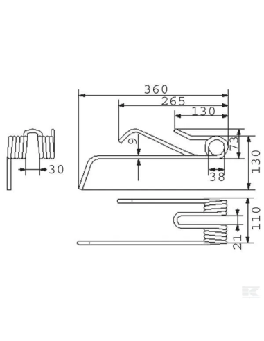 Púa para henificadora derecha Lely 4104311750KR Kramp