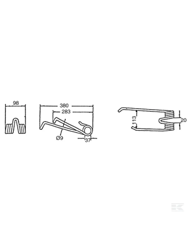 Púa para henificadora Lely 4101601590KR Kramp