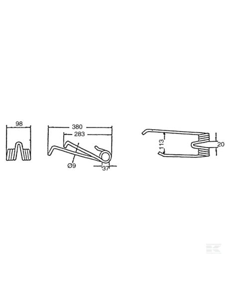 Púa para henificadora Lely 4101601590KR Kramp