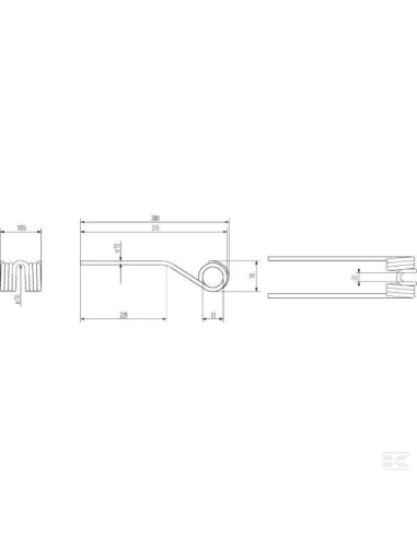 Púa para henificadora Pottinger 436148KR Kramp