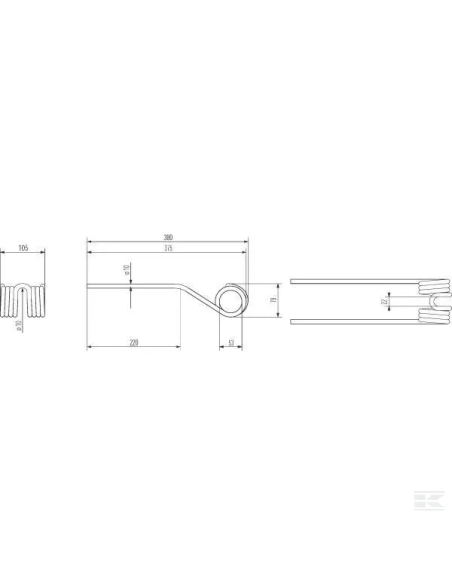 Púa para henificadora Pottinger 436148KR Kramp