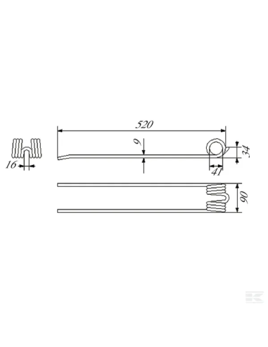 Púa para henificadora Stoll 0699780KR Kramp