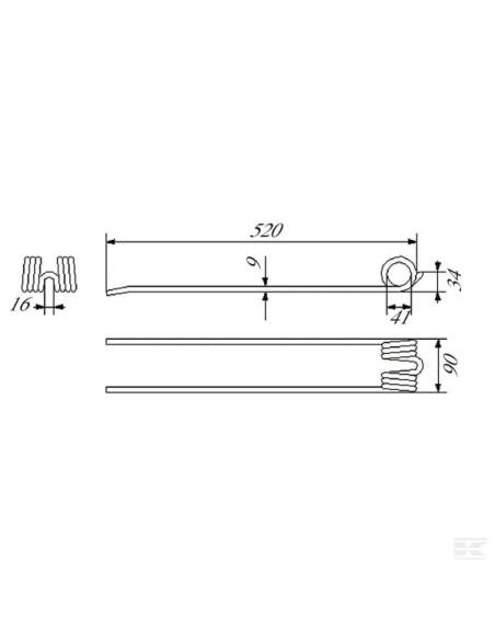 Púa para henificadora Stoll 0699780KR Kramp
