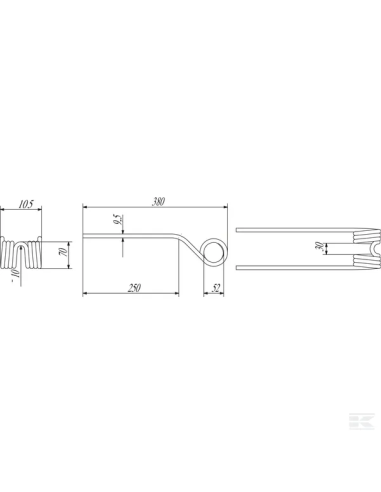 Púa para henificadora Stoll 0673740KR Kramp
