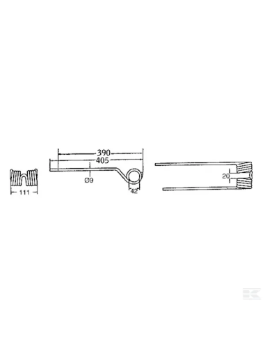 Púa para henificadora izquierda Vicon VGPZ339KR Kramp