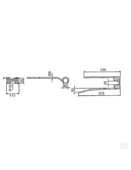 Púa para henificadora PZ VGPZ107KR Kramp