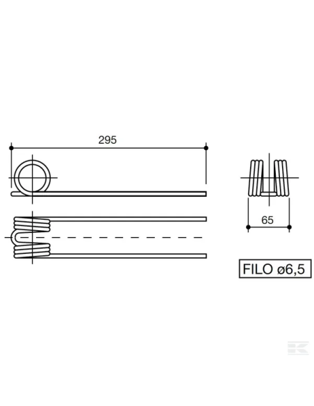 Diente rastrillo Molon 10028N Kramp