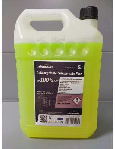 ANTICONGELANTE REFRIGERANTE PURO GRUP AUTO 5L 100% ORGÁNICO