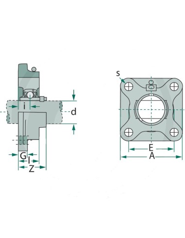 RODAMIENTO CON SOPORTE CUADRADO UCF 205