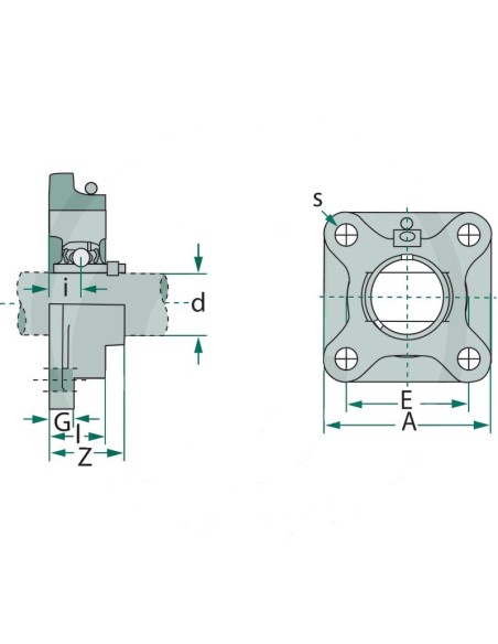 RODAMIENTO CON SOPORTE CUADRADO UCF 212