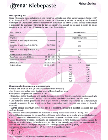 COLA ESPECÍFICA PARA VERMICULITA 1200ºC
