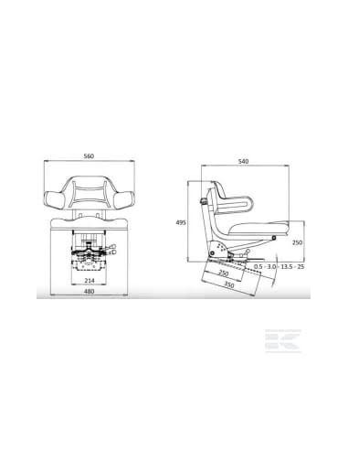Asiento PVC suspensión mecánica Gopart