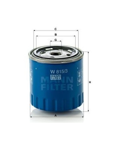 FILTRO ACEITE MANN W818/3 recambio