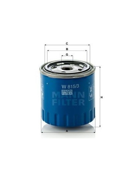 FILTRO ACEITE MANN W818/3 recambio